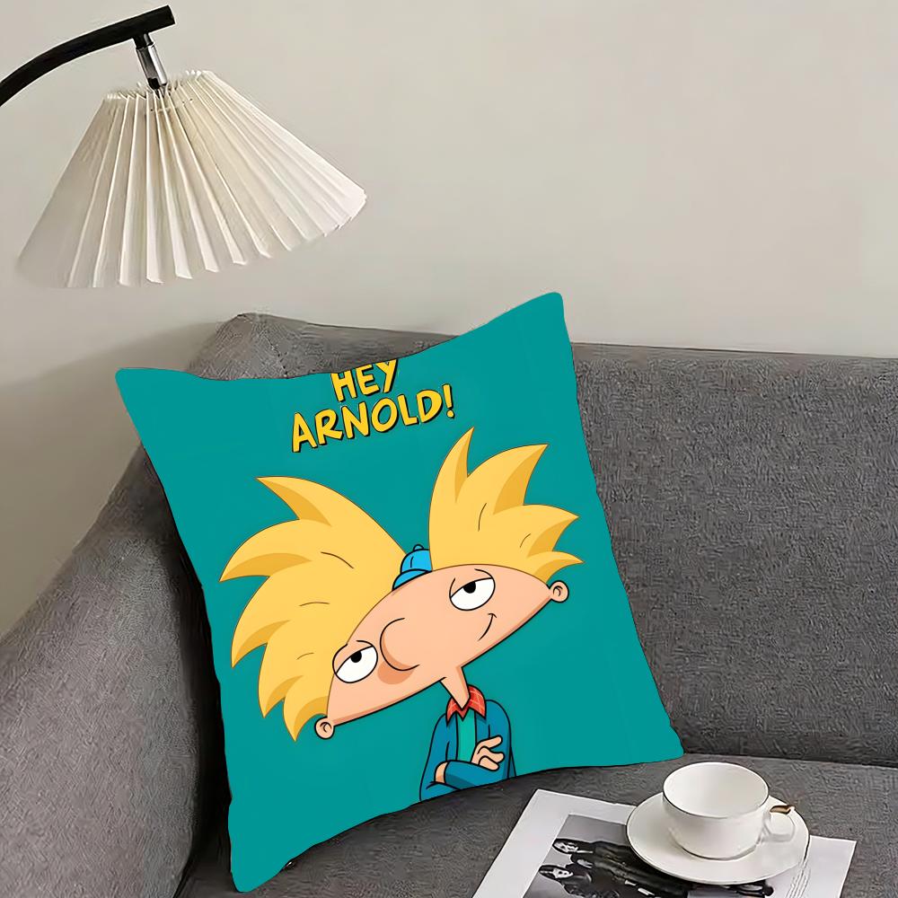 Hey Arnold Cushion Cover Reversible Plush Pillow Cover – For Car, Sofa, Bedroom, Perfect As A Gift.