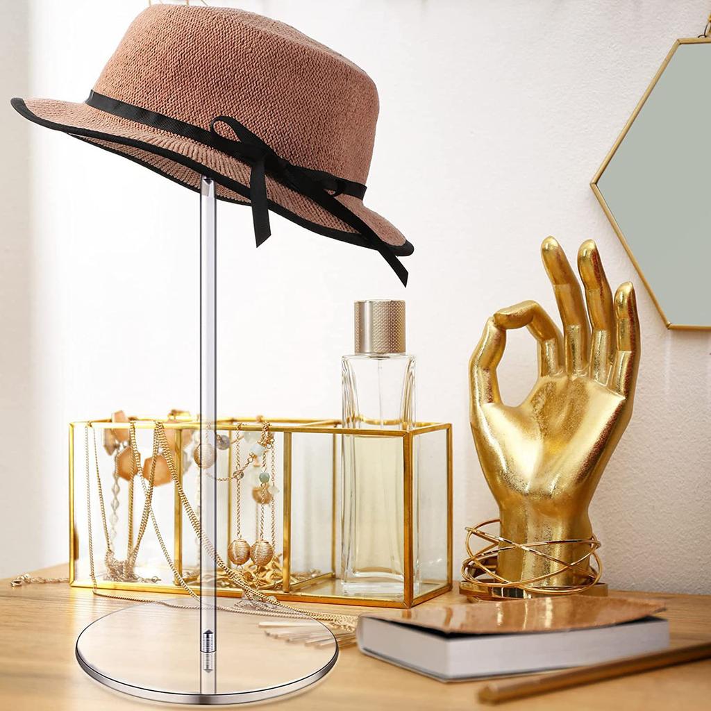 Clear Acrylic Hat and Wig Stand Lightweight and Durable Holder for Displaying Hats Beanies