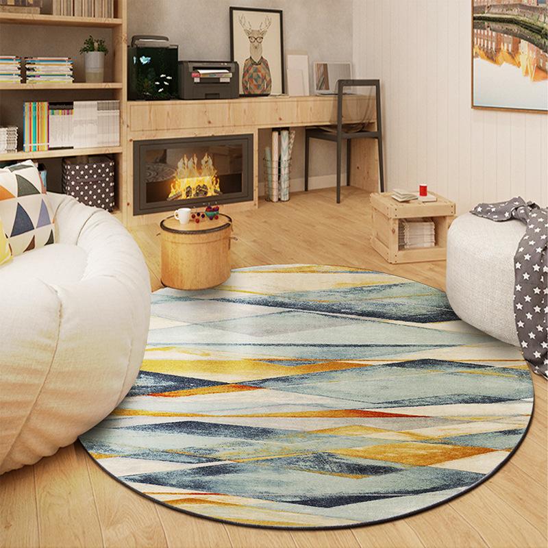 Nordischer Teppich Einfache Geometrie Wohnzimmer Couchtisch Teppich Schlafzimmer Bettseite Voll von Computer Schaukelstuhl Matte