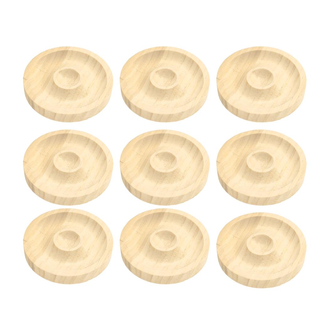 10pcs Bead Bracelet Display Tray Multipurpose Stylish Elegant Round Shape Solid Wood Jewelry Tray