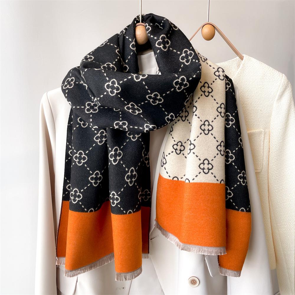 Dicke Warme Winter Schal Design Druck Frauen Kaschmir Pashmina Schal Dame Wrap Quaste Schals Gestrickte Männer Foulard Decke