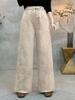 Chinese National Style High-Waisted Retro Elastic Waist Straight-Leg Pants