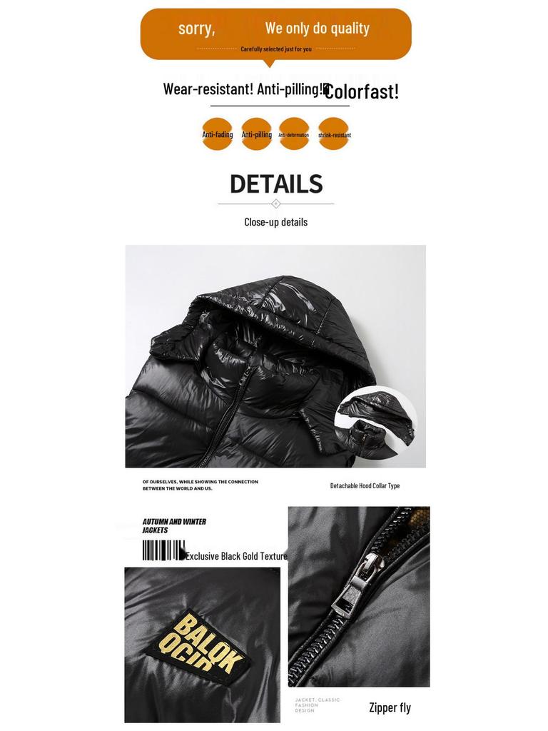 Black Gold Unisex 2023 Korean-Style Loose Down Vest Jacket - Trendy and Casual