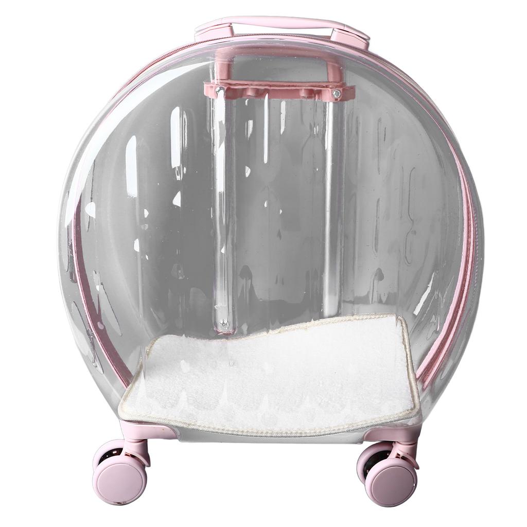 Cat Trolley Case Transparent Breathable Labor Saving Silent Moving Outdoor Rolling Pet Carrier for