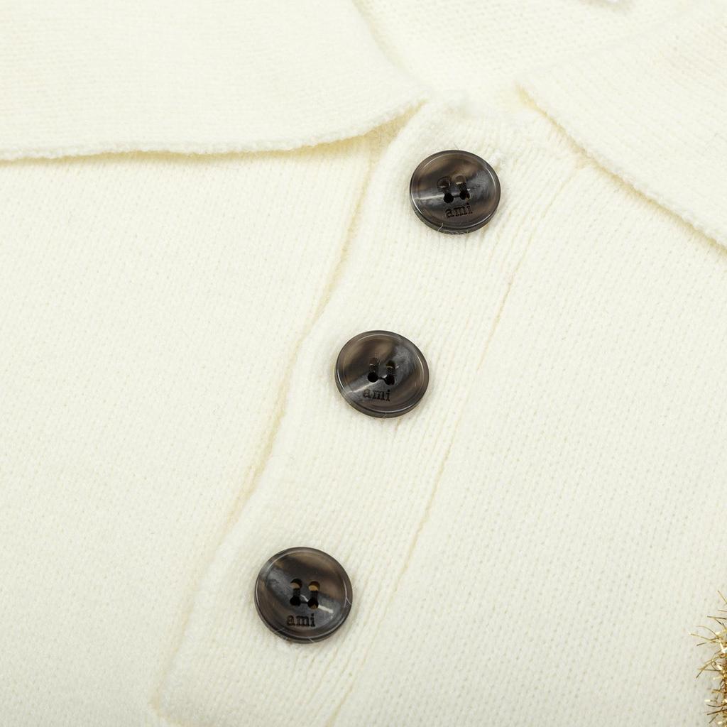 AMI Autumn and Winter New Big Heart Jacquard Wool Ami De Coeur Polo Collar Pullover Couple Sweater