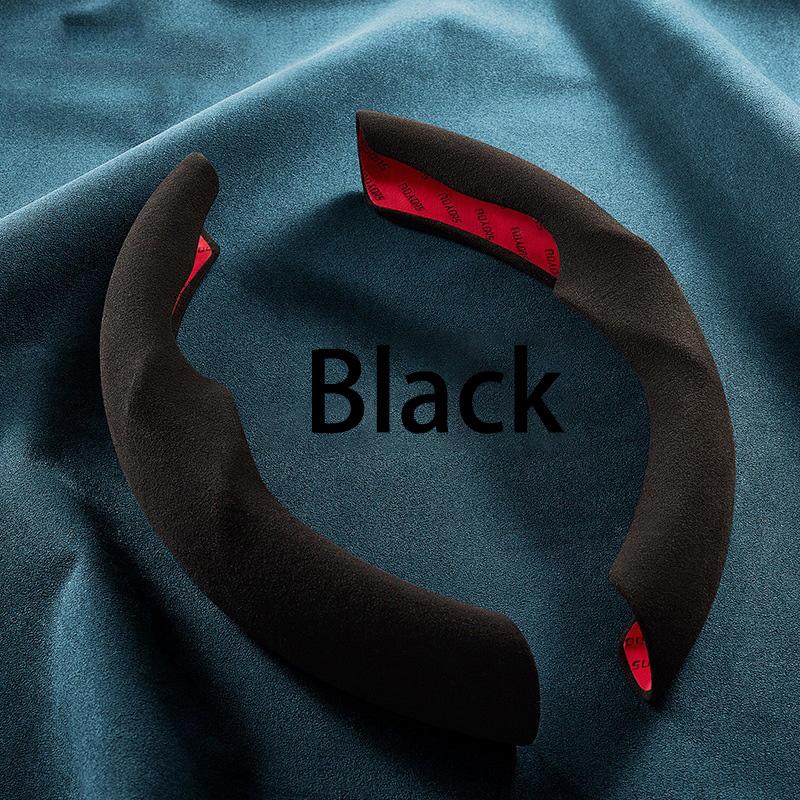 

Универсальный замшевый чехол на руль, нескользящий защитный чехол для салона автомобиля Tesla Model 3 Y, аксессуары для украшения автомобиля чёрный