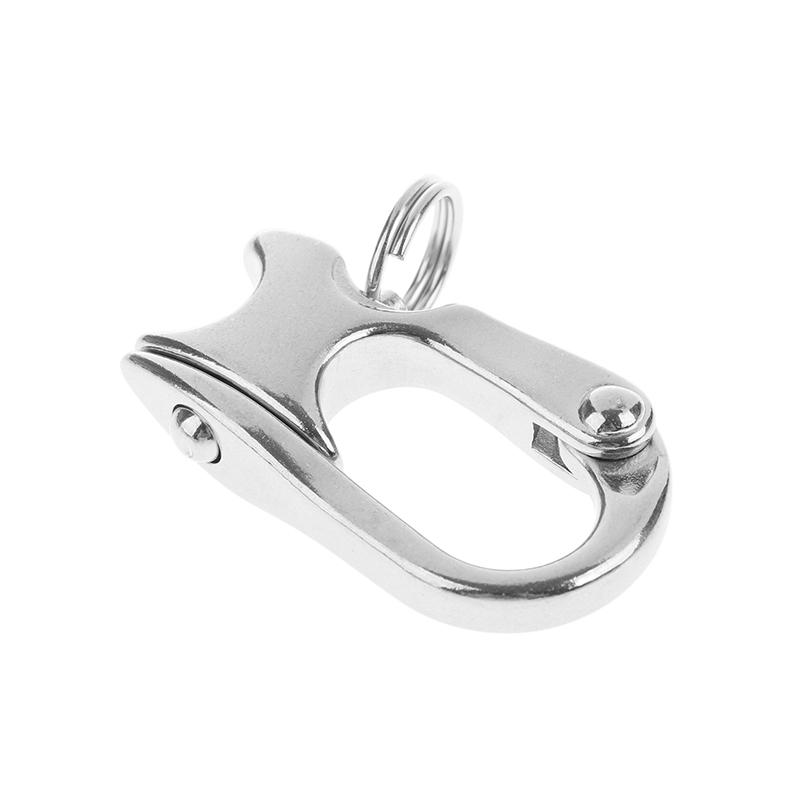 Stainless Steel 2 Inches Nautical Pull Lock Carabiner Quick Release Buckle Shackle Connector Diy Marine Boat Ship Lanyard Links