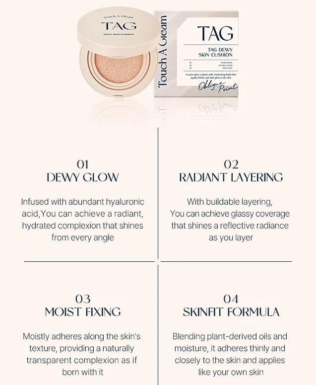 TAG Dewy Skin Cushion 15g SPF50+, PA+++ 2colors By too cool for school / Korean Cosmetics, Kbeauty