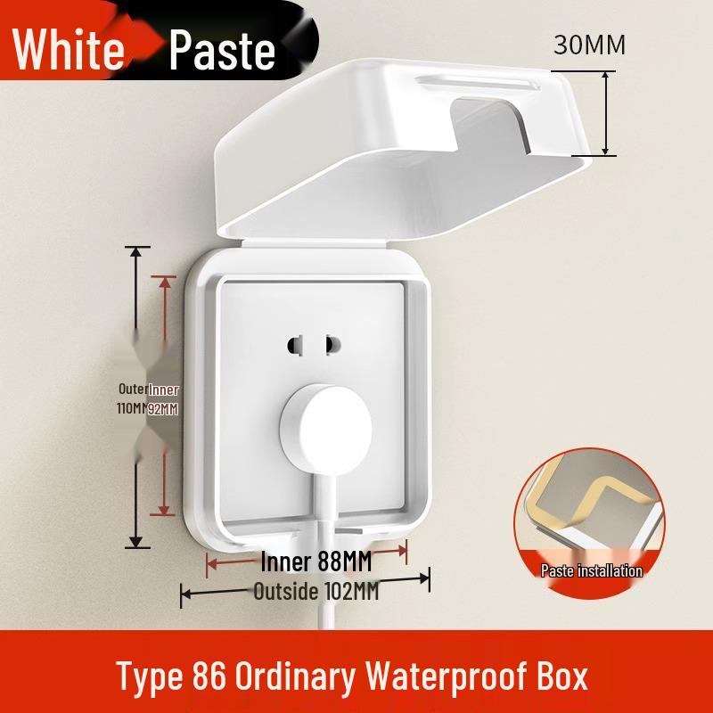 Type 86 Waterproof Bathroom Socket Cover: Child-Proof, Adhesive Shield Box