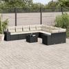 Vidaxl 11-Cz. Set da Giardino, Cuscini Rattan Nero Pe
