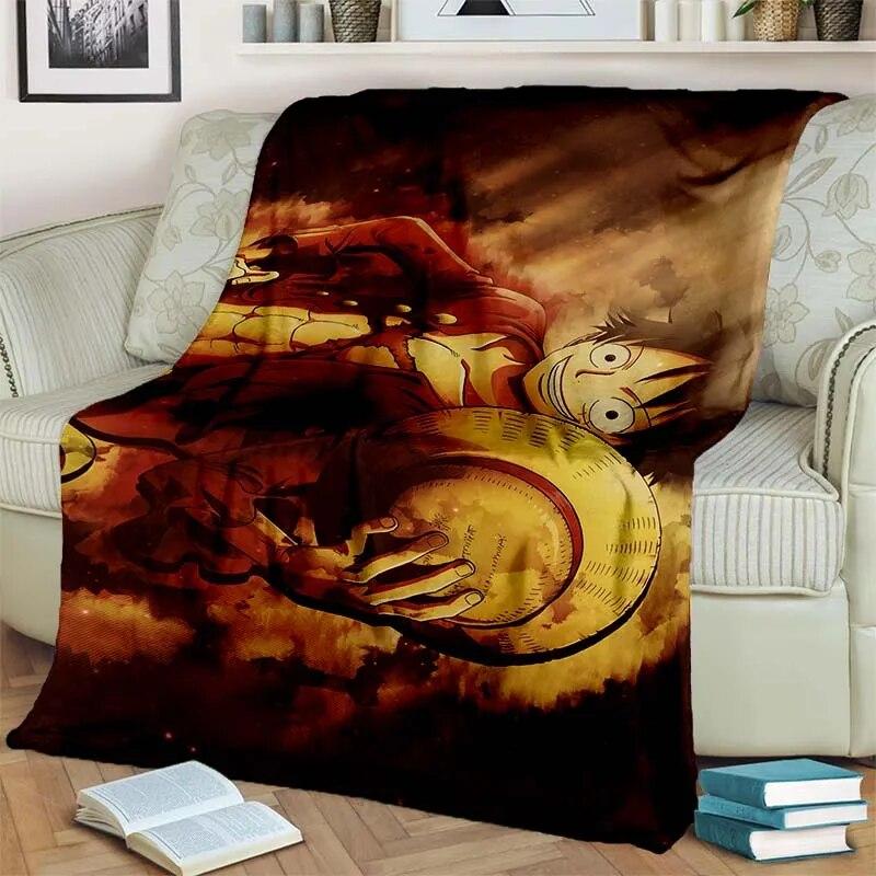 Japanese Anime One P-Piece Lightweight Flannel Blanket,Multi-purpose Holiday Gift Blanket Warm And Soft Blankets All Seasons