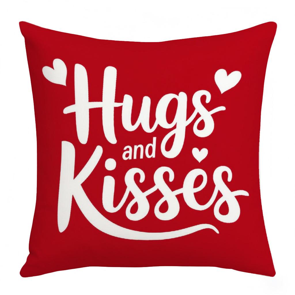 New Festive Valentine's Day Atmosphere Pillowcase Home Decoration Living Room Sofa Cushion Cover Linen Printed Cushion Cover
