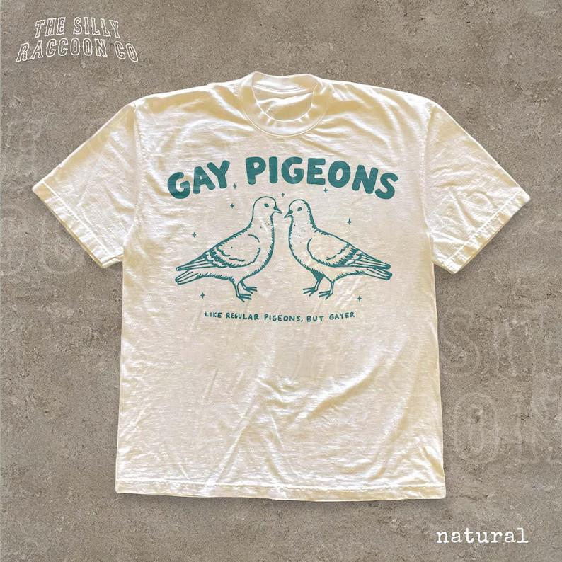 Gay Pigeons sHirT, Funny LGBTQ Pride Tee, Vintage Queer