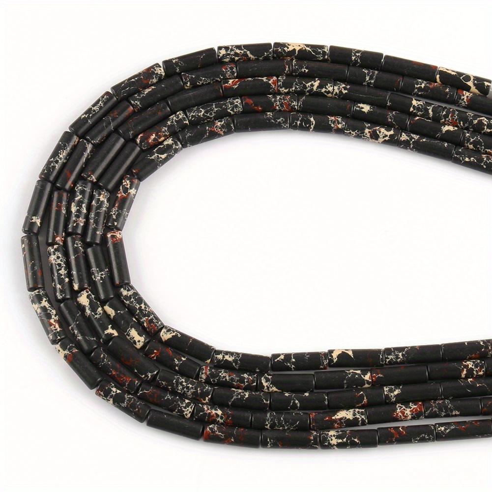 1pcs Natural Stone Tube Bead Sediment Jaspers Loose Cylinder Beads for Jewelry Making DIY Chakra Bracelet Accessories 15" 13x4mm