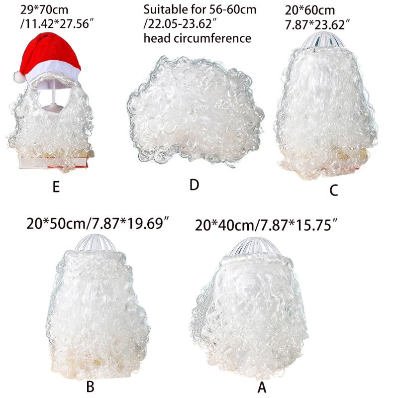 Santa Fake Beard for Facial Hair Funny Santa Beard Old Man Costume for Men Women Disguise Game Xmas Party Halloween Dres