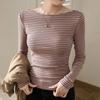 Navava Women Slim FiT BoaT Neck Long Sleeve T shirT nT3210