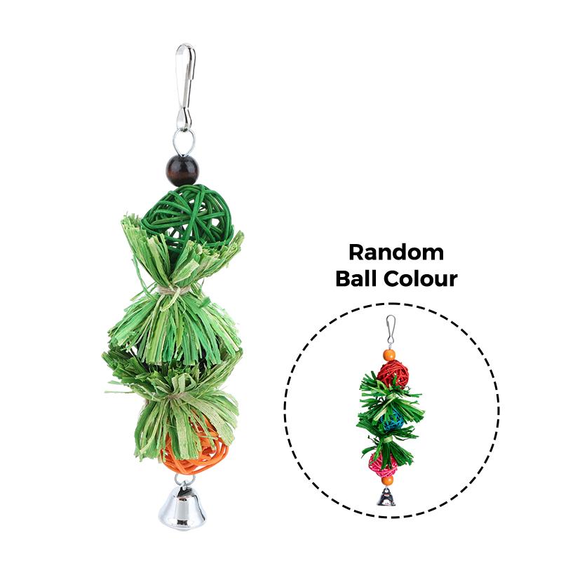 1/2Pcs Parrot Chew Toys Durable Non Toxic Natural Corn Husk Ball Cob String For Cockatiel Lovebird Hanging Foraging Bird Toys