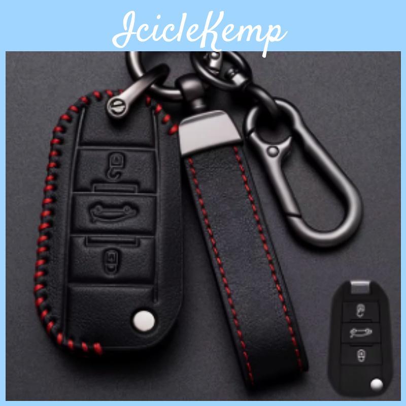 Oli Remote Key Case Leather Fob Cover Skin Holder For Peugeot 208 2008 308 3008 508 408 307 4008 For Citroen C3 C4 C5 C6 C8