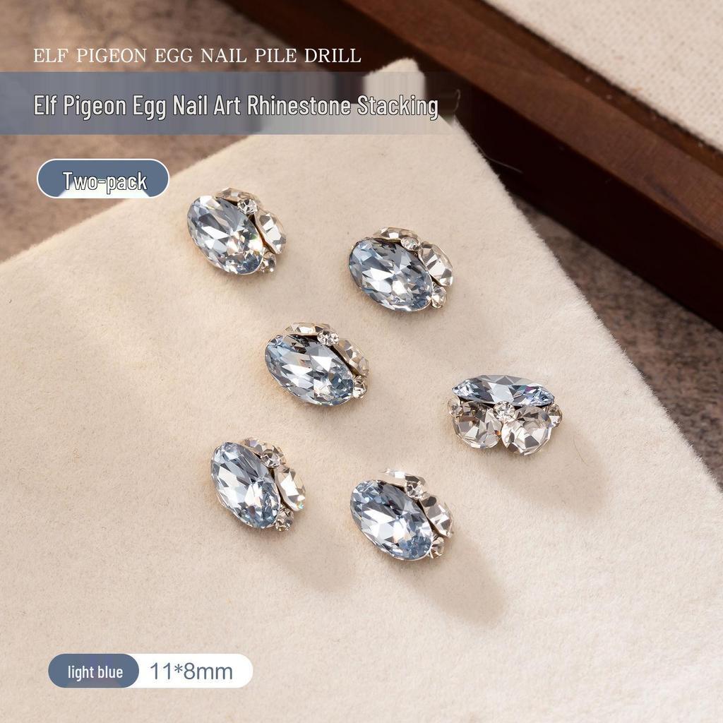 Elf Pigeon Egg-Shaped Nail Art Rhinestone Balls - Hot Selling Nail Decorations 2026