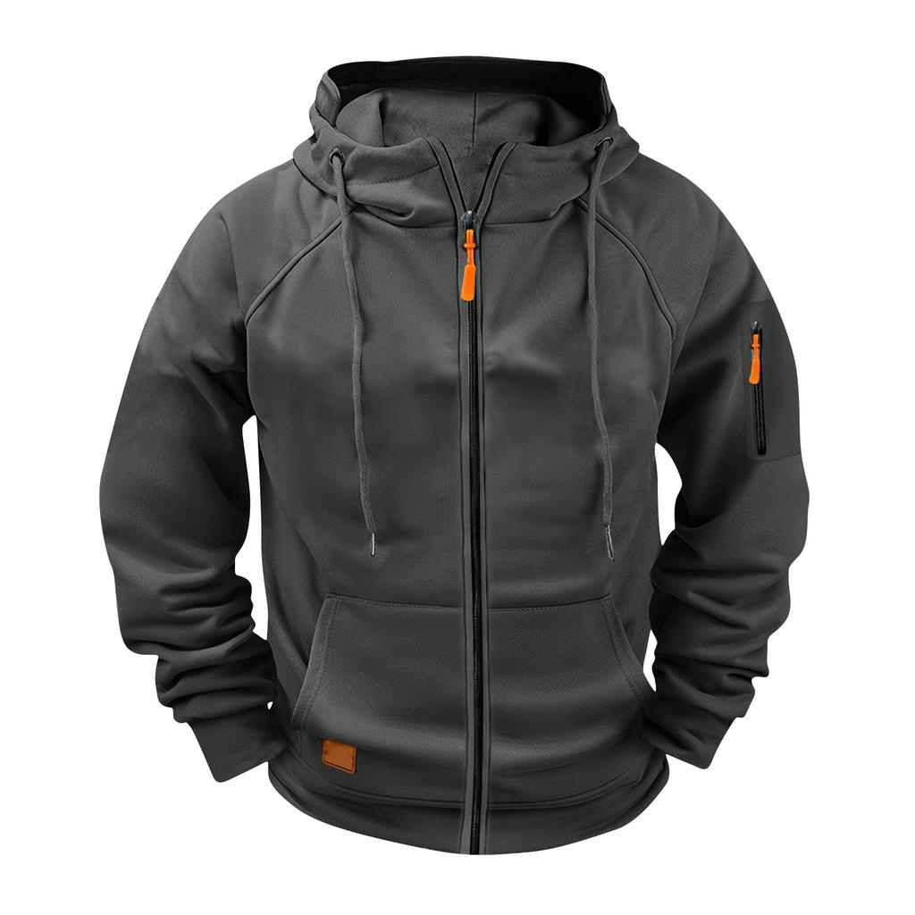 Boys' Solid Color Zipper Raglan Sleeve Fashionable Hoodie Jacket