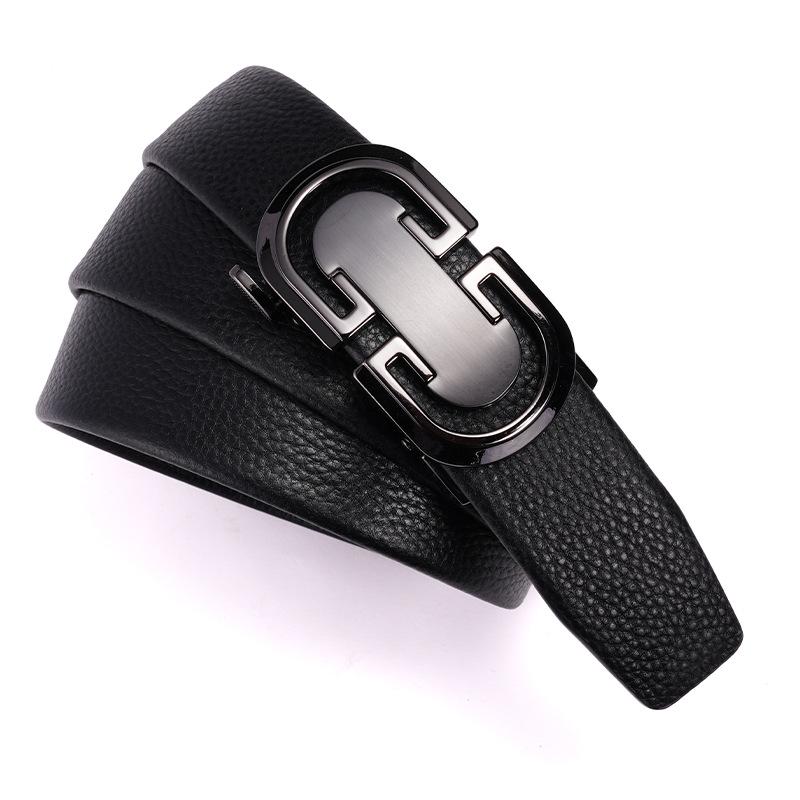 Men's Automatic Alloy Buckle Leather Belt