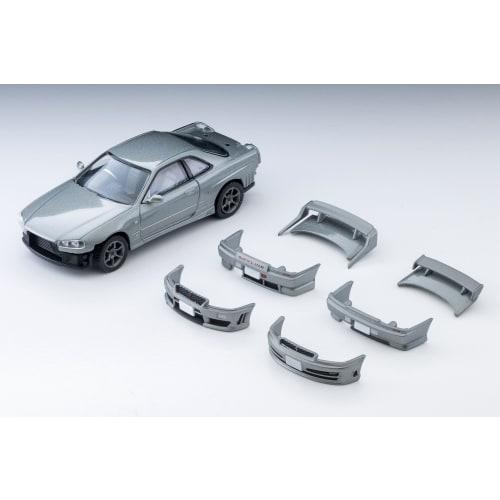 TOMYTEC Tomica Limited Vintage Neo 1/64 Scale LV-N353a Nissan Skyline 2-Door Sports Coupe 25GT TURBO with Optional Parts, Silver, 2000 Model, Finished