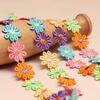 Vibrant Polyester Daisy Lace Trim 25mm Wide Colorful Knit Embroidery Ribbon, Perfect for DIY Crafts, Sewing, Patchwork & Wedding Decorations