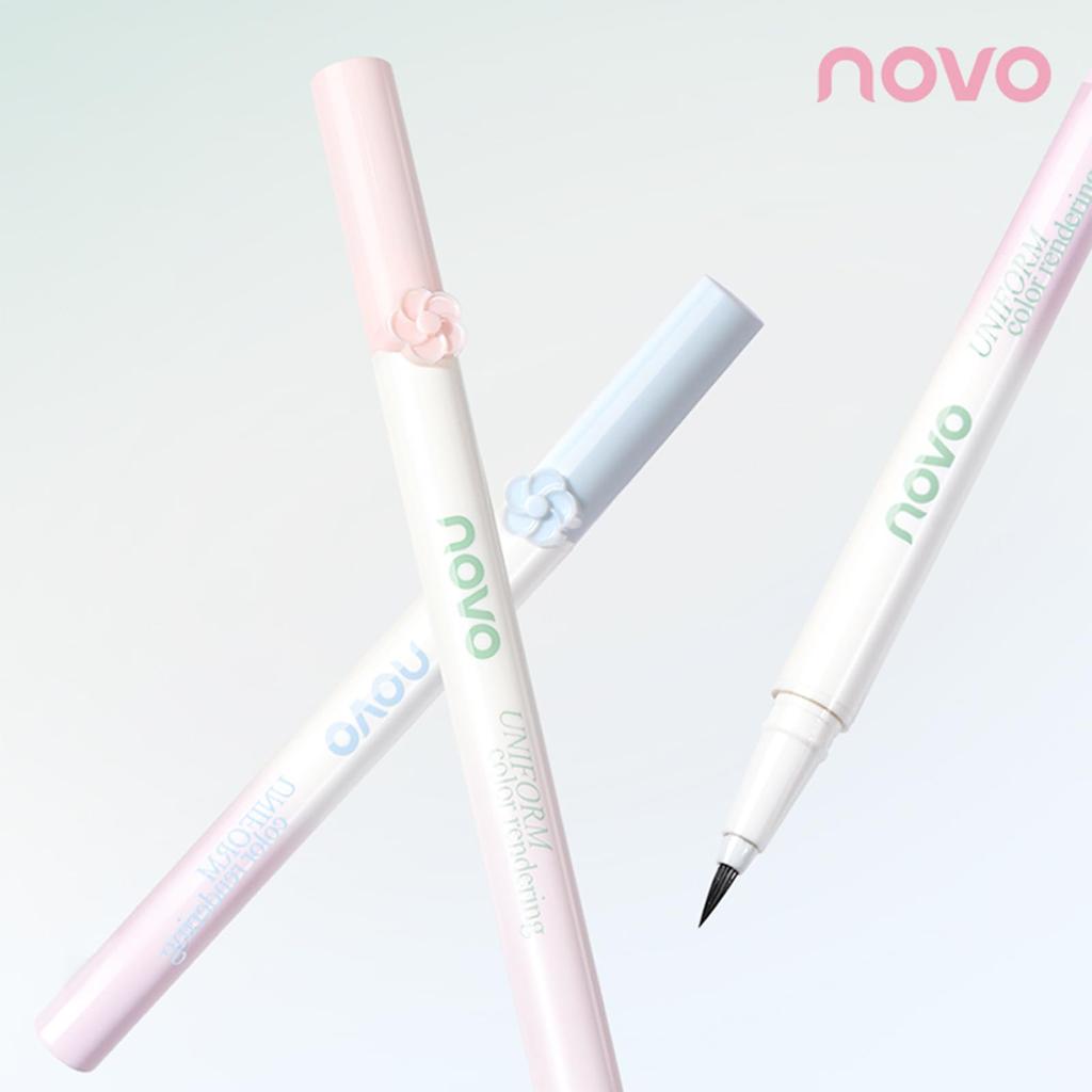 NovoUnow Smudge-proof Liquid Eyeliner - Long-lasting, Waterproof, Sweatproof, Easy to Use, 1# Black