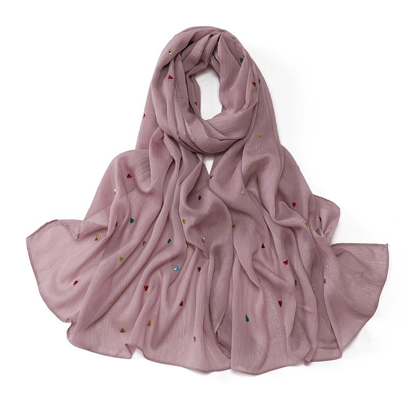 Plain Rhinestone Crystal Bubble Chiffon Hijab Shawls Long Bling Bling Wrap Ramadan Muslim Hijab Bufandas Women Islamic Turban