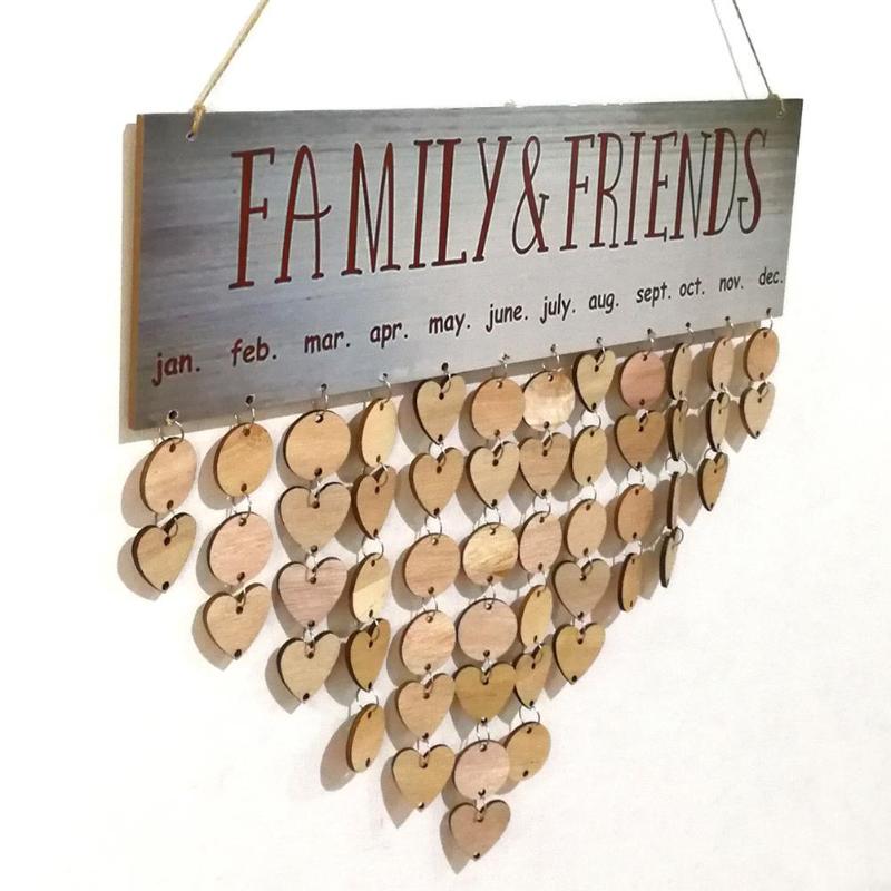 Calendrier Suspendu En Bois Tableau De Rappel D Anniversaire Planificateur De Date Familial Signe Diy Decoration De La Maison Acheter A Prix Bas Livraison Gratuite Avis Reels Avec Des Photos Joom