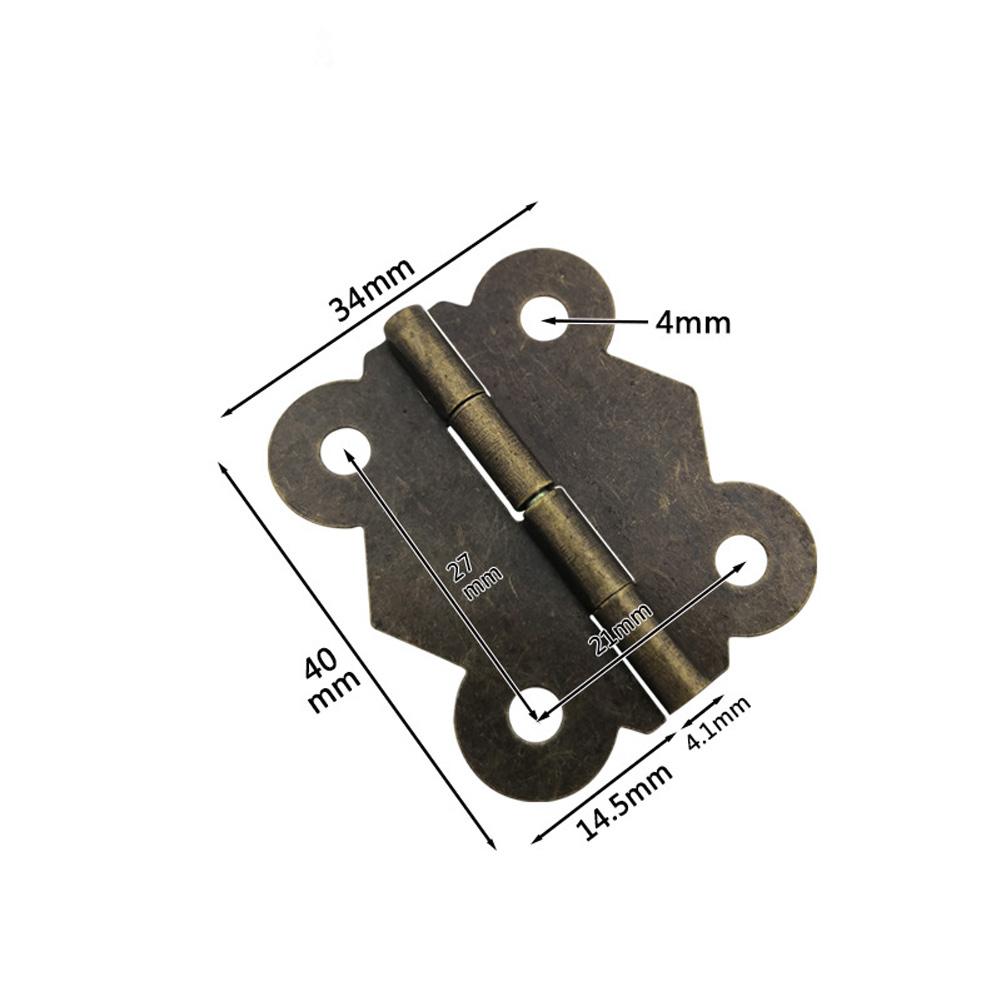 10pcs set Door Hinges Bronze Cabinet Drawer Jewelry Box Decorate Hinge for Furniture Hardware
