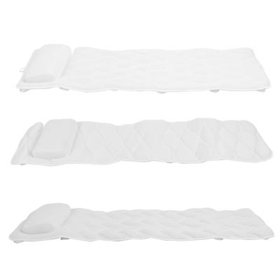 Full Body Bath Pillow Non Slip Suction Cups Head Neck Support Water Resistant Quick Drying Bath Tub