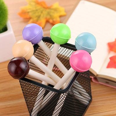 De volta às aulas temporada 10pcs 0,5 mm criativo pirulito forma gel caneta bonito papelaria desenho animado caneta à base de água alta qualidade escritório assinatura caneta