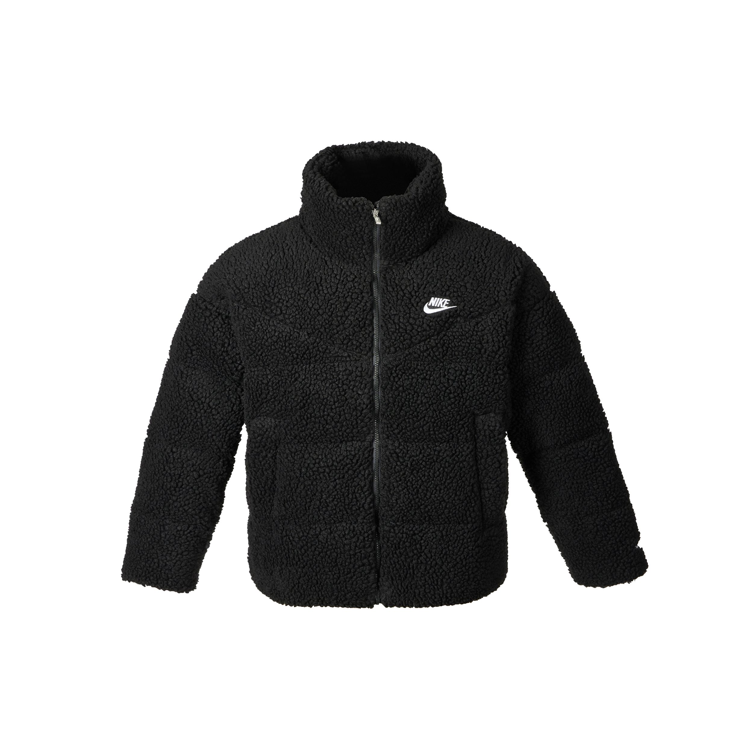 Nike Women's Black Embroidered Logo Stand Collar Zip Down Jacket Outerwear Dv6676-010 Cm