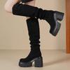 High Heels Women's High Boots Platform Fashion Knee High Shoes  Winter Pumps Trend Chelsea Boots New Elegant Mujer Botas