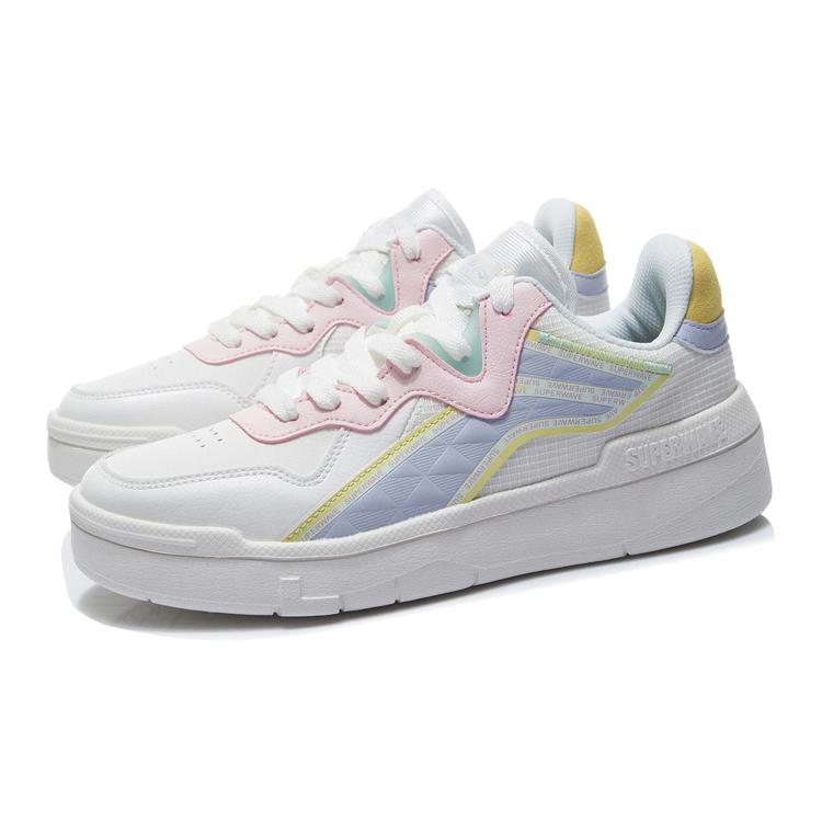 Li Ning Wave Low top Skateboard Shoes Women's White Blue AGCR156-3