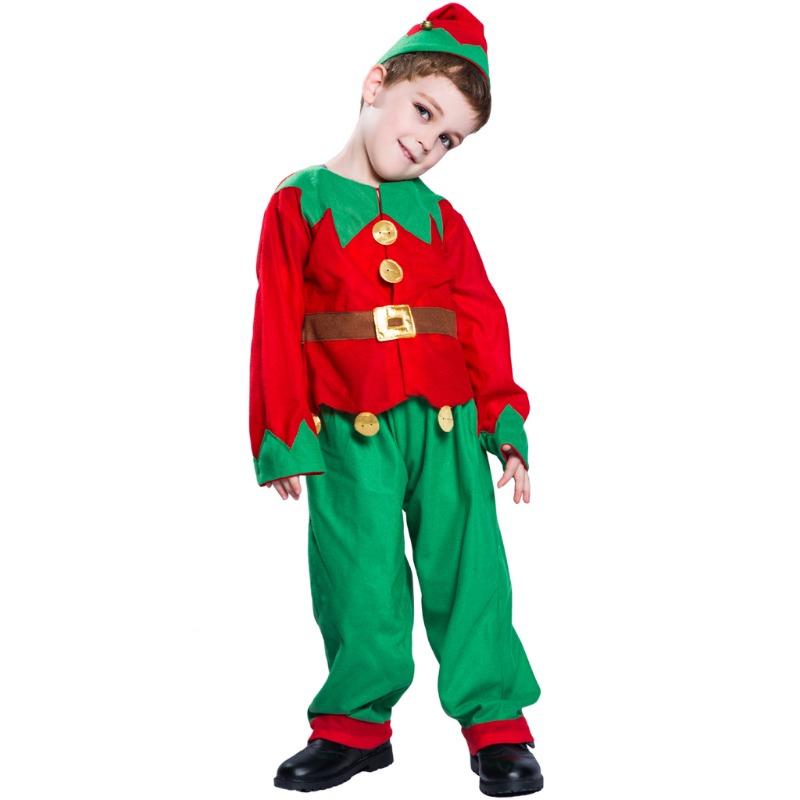 New Cute Children's Christmas Elf Suit Party Event Holiday Photography Clothes