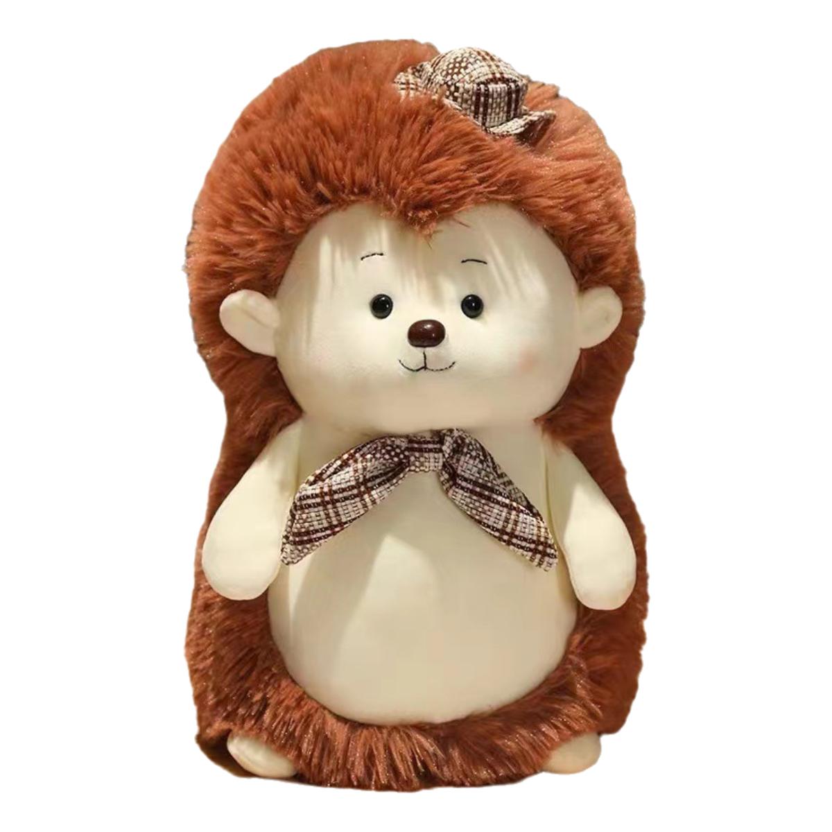

Hedgehog Top Little Hat Plush Toy Doll Pillow Soft Comfortable Childrens Gift коричневий