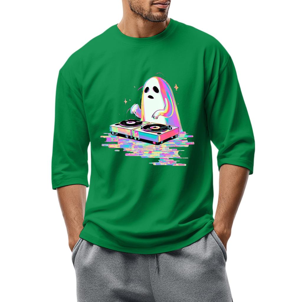 Men'S Round Neck Three-Quarters Sleeve Top Casual Fashion T-Shirt