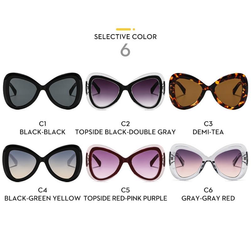 Women's sunglasses, fashionable large-frame butterfly sunglasses