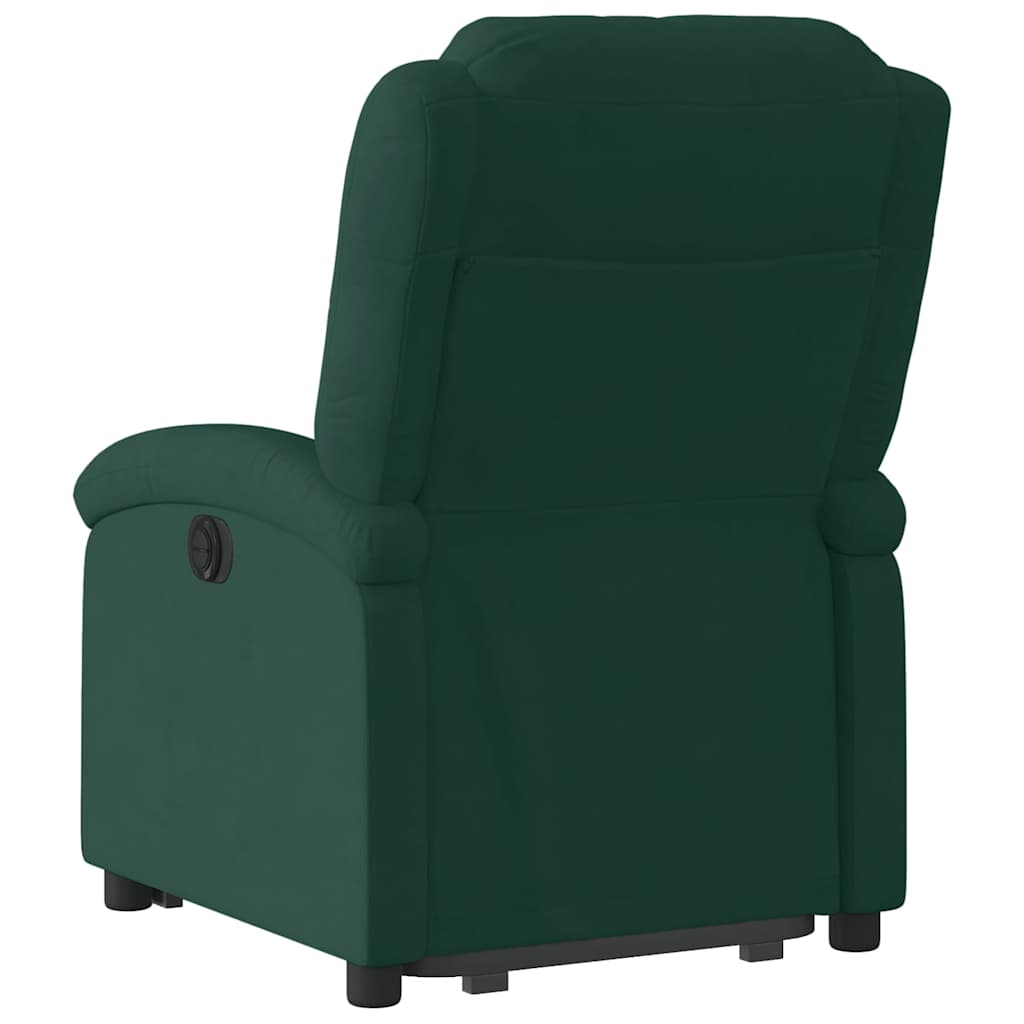 Electric Recliner Chair with Rising Function Dark Green Velvet
