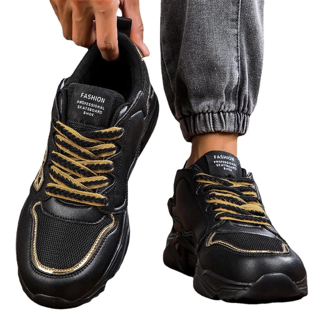Cross-Border Trendy Men's Thick-Soled Lace-Up Sports Running Dad Shoes