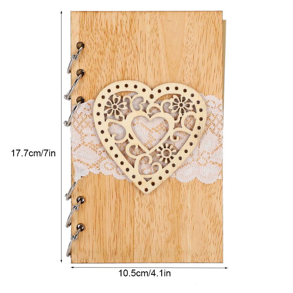 Wooden Guest Book Memorable Signature Message Notebooks Gift For Wedding Party