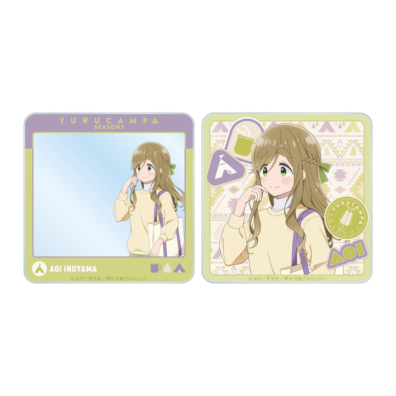

SEASON 3 Original Aoi Inuyama Ayumi Acrylic Card Set of 2 Yurucamp Illustration ver.