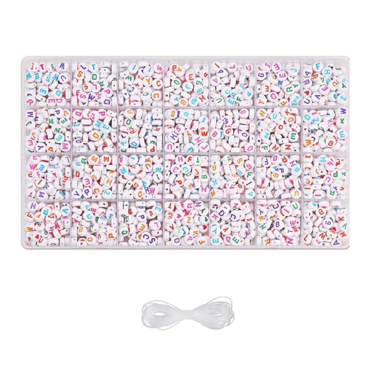 

1850 Pieces Practical Letter Beads Set With Elastics String Portable Accessory for Customes Bracelets and Learning Tool 1