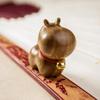 Green Sandalwood Hippopotamus Ornaments Children's Toy Cute Cartoon Woodcarving Office Desk Home Decoration Holiday Gifts