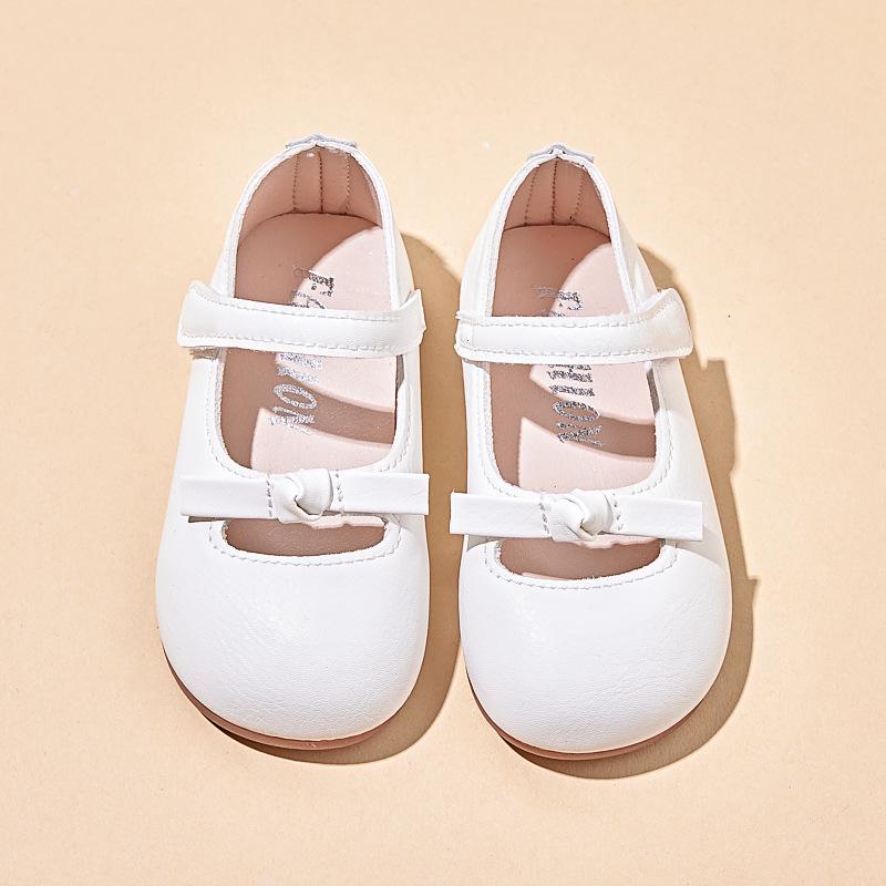 

French-Style Sweet Princess Flats for Girls (1-12 Years) - Soft Sole Velcro Shoes Toddler 25