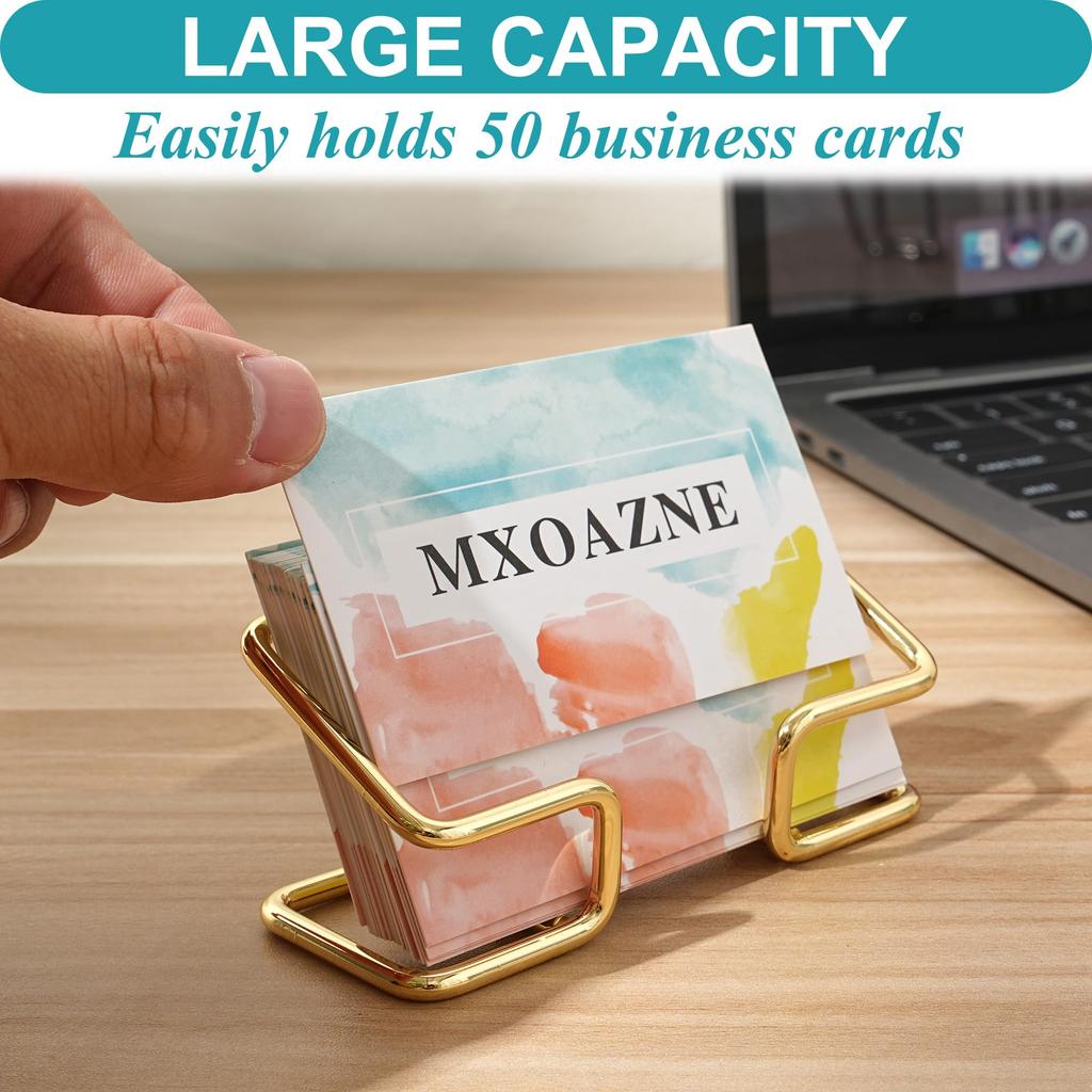 Gold Metal Business Card Holder Desk Bracket Cards Organizer Office Business Cards Display Holders Fashion Desktop Decorative