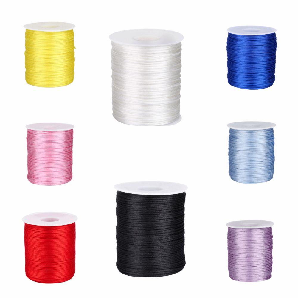 100m 1.5mm Braided Cord Solid Color Beading String Craft String Silk Rope  Chinese Knotting