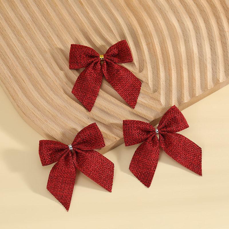 25pcs Christmas Bows Christmas Ornaments Gold Red Bows Christmas Tree Ornaments New Year Decorations Mini Bows Gift Bows